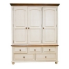 實木白色蜜邊三門大衣柜，田園、美式鄉(xiāng)村風(fēng)格