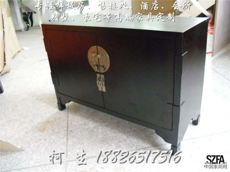 床頭柜、矮柜、餐邊柜、新中式家具、樣板房家具、中式家具、深圳家具廠 18826517516 柯生 (1)