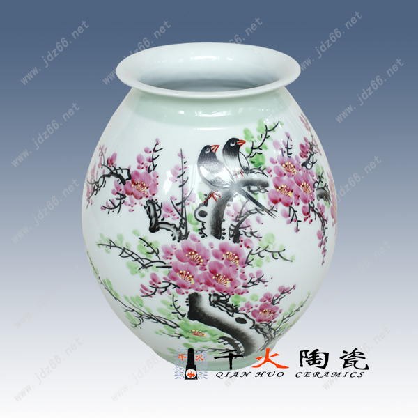 56、手繪喜迎春花瓶  FCXCQQQLQ056E  高28cm 肚徑22cm---L468