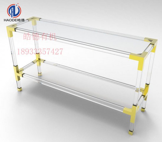 皓德有機(jī)亞克力案幾門廳玄關(guān)臺透明有機(jī)玻璃控制臺條幾樣板間裝飾擺件